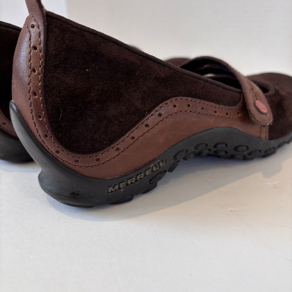 EUC Merrell Women's Plaza Bandeau Expresso Brown Suede Mary Jane's Shoes SZ 7.5 - Picture 8 of 10